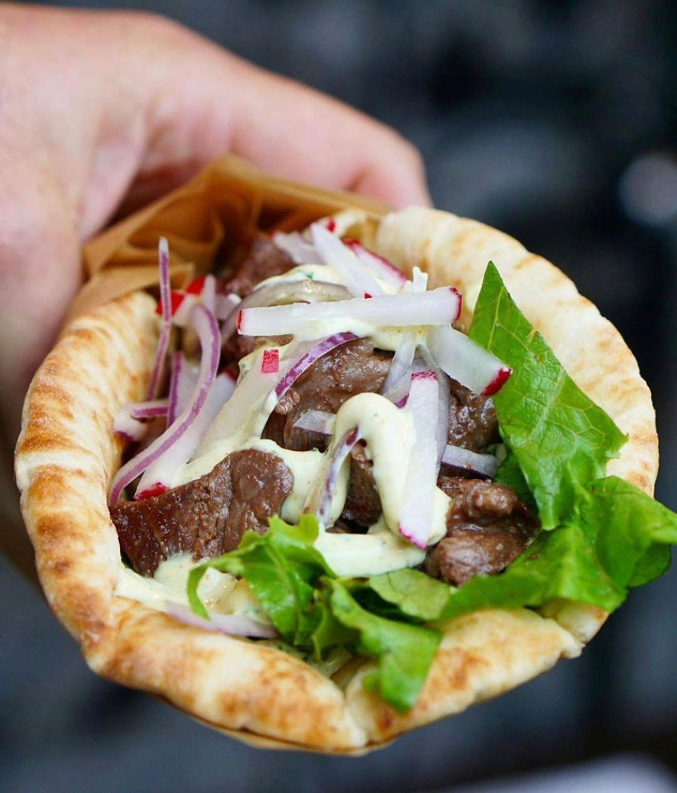 a close up of food