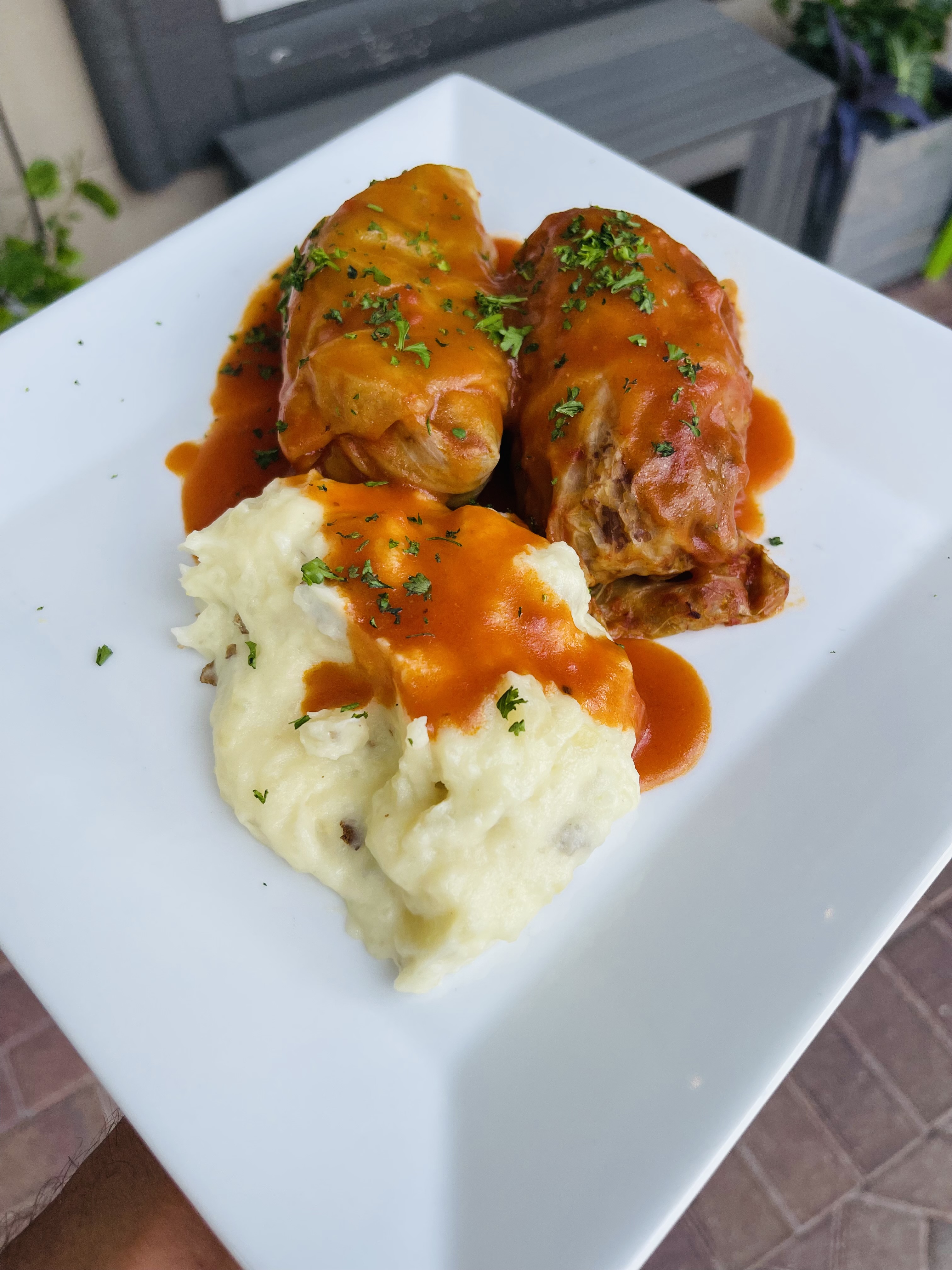 a plate of food on a table