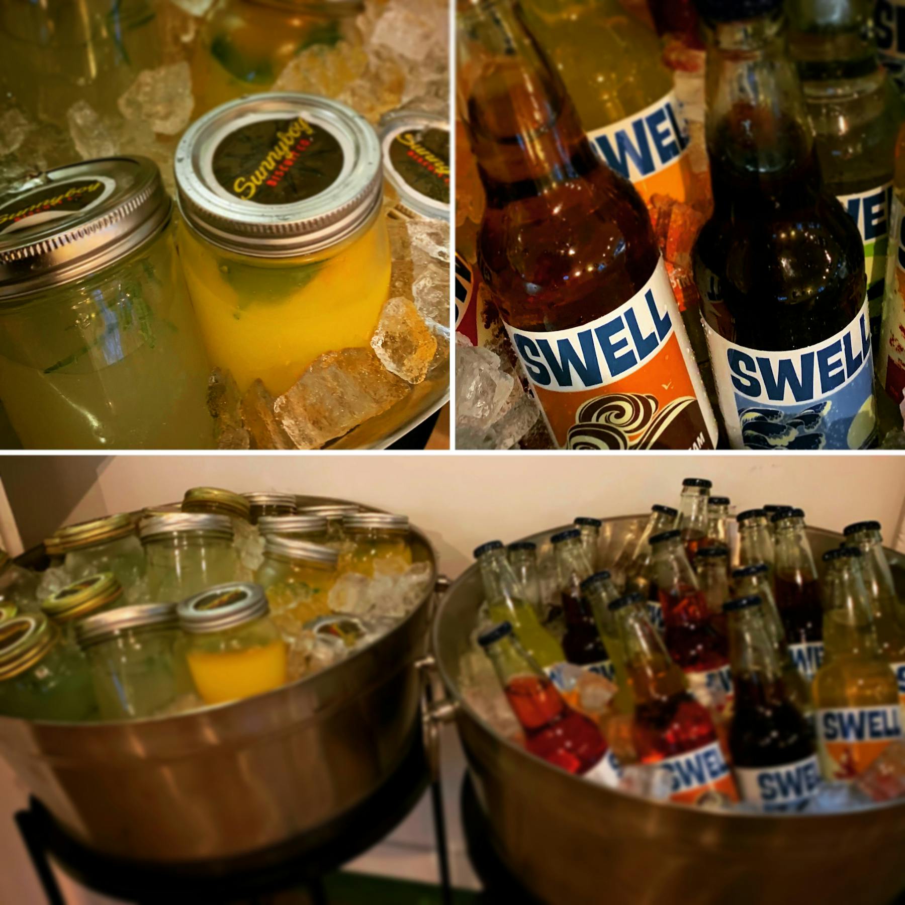 a bottle of beer and a bowl of food