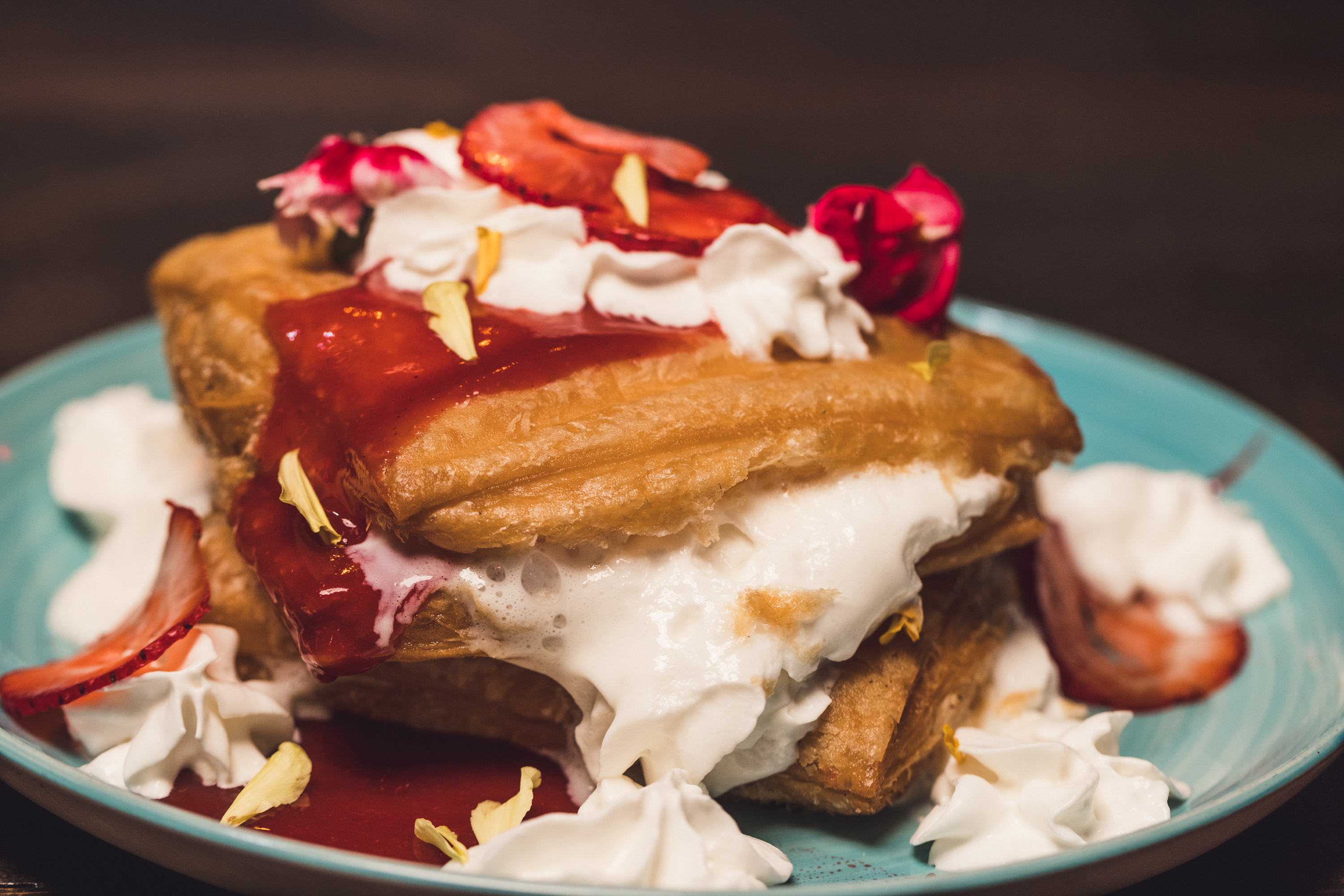 a piece of cake on a plate