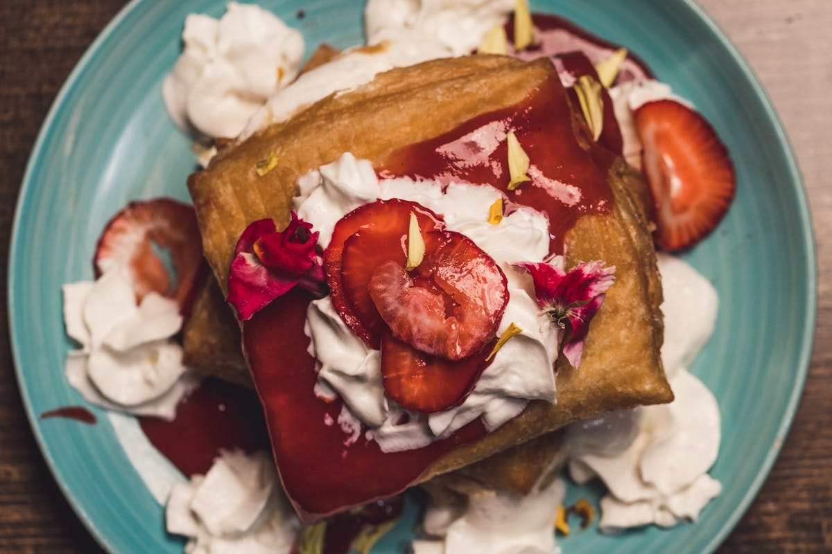 a plate of food on a table