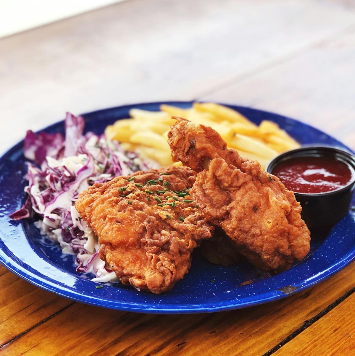 a plate of food on a table