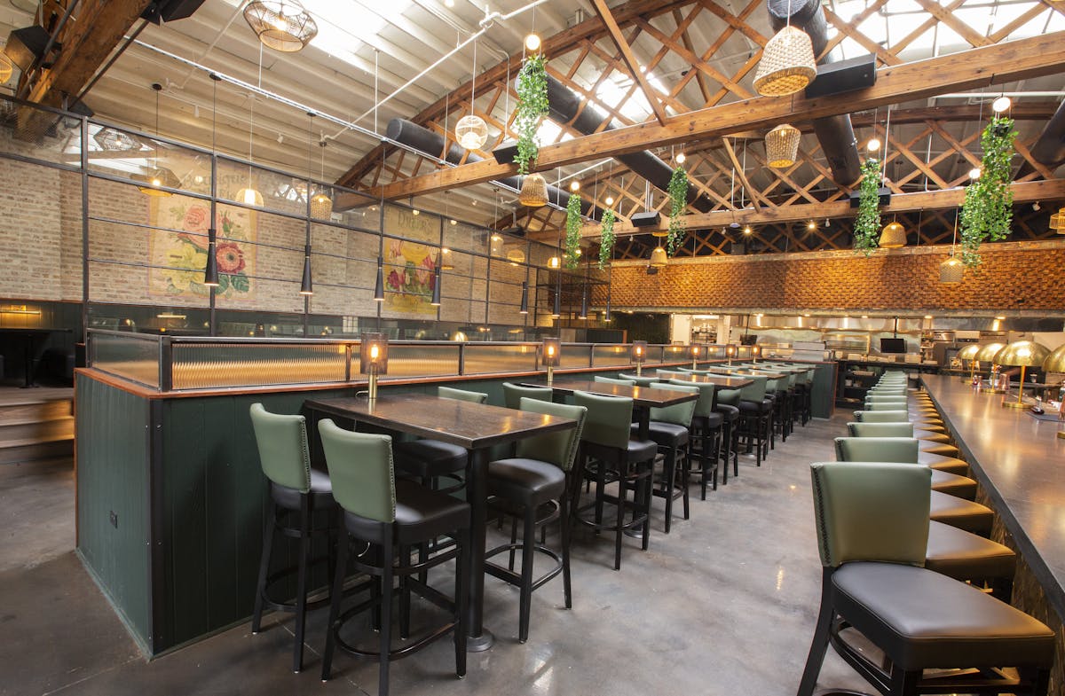a large dining room
