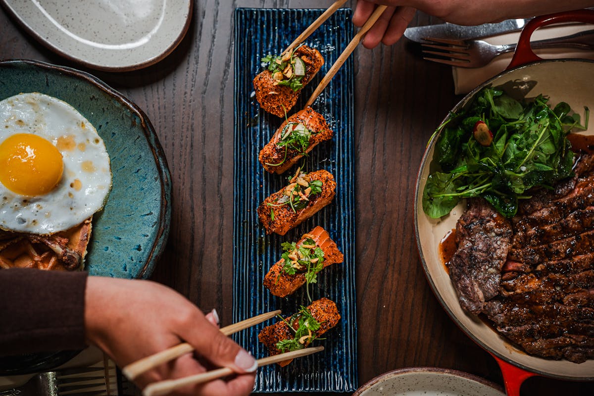 a plate of food on a table