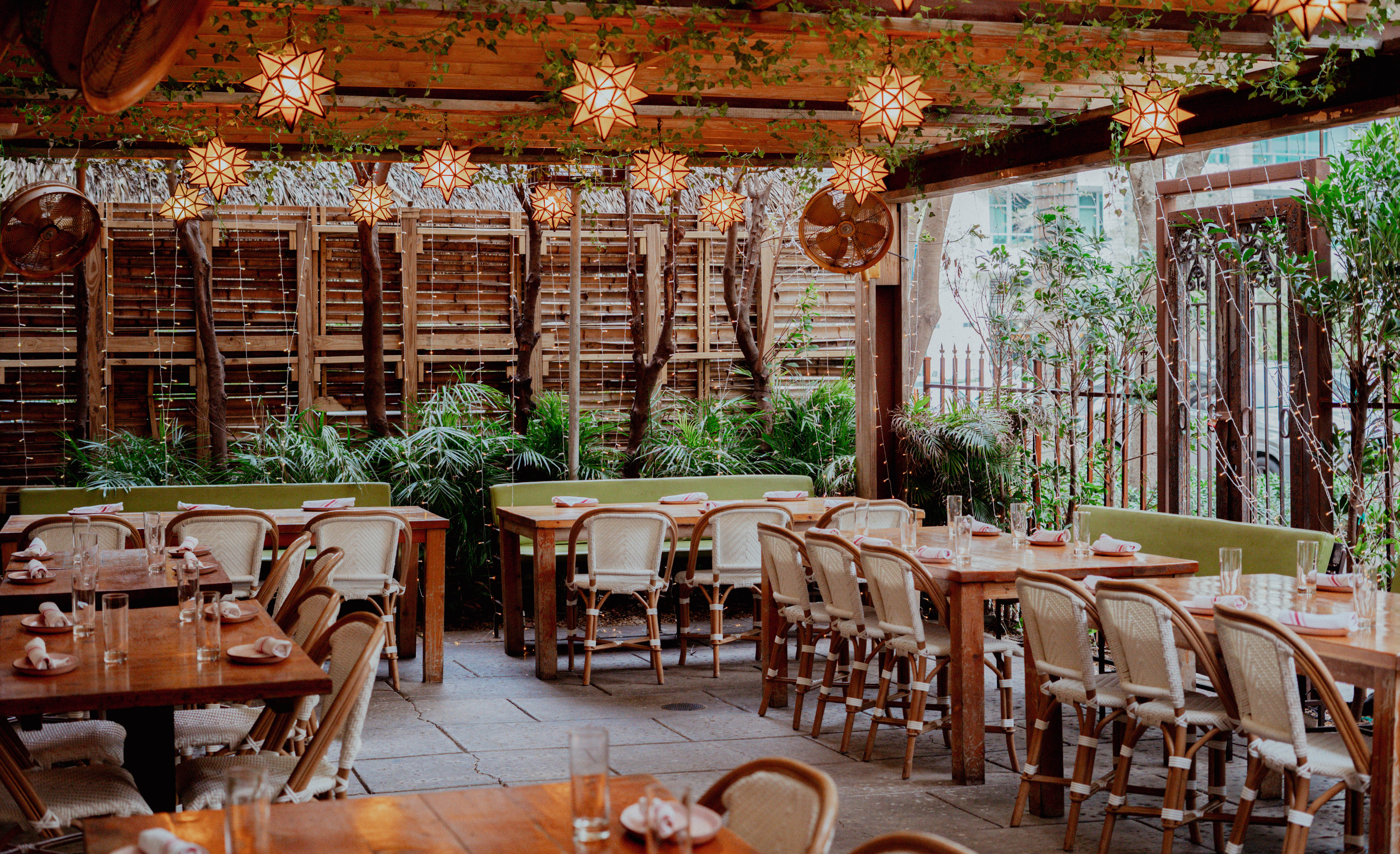 Outdoor Garden Patio at Sugarcane Miami.