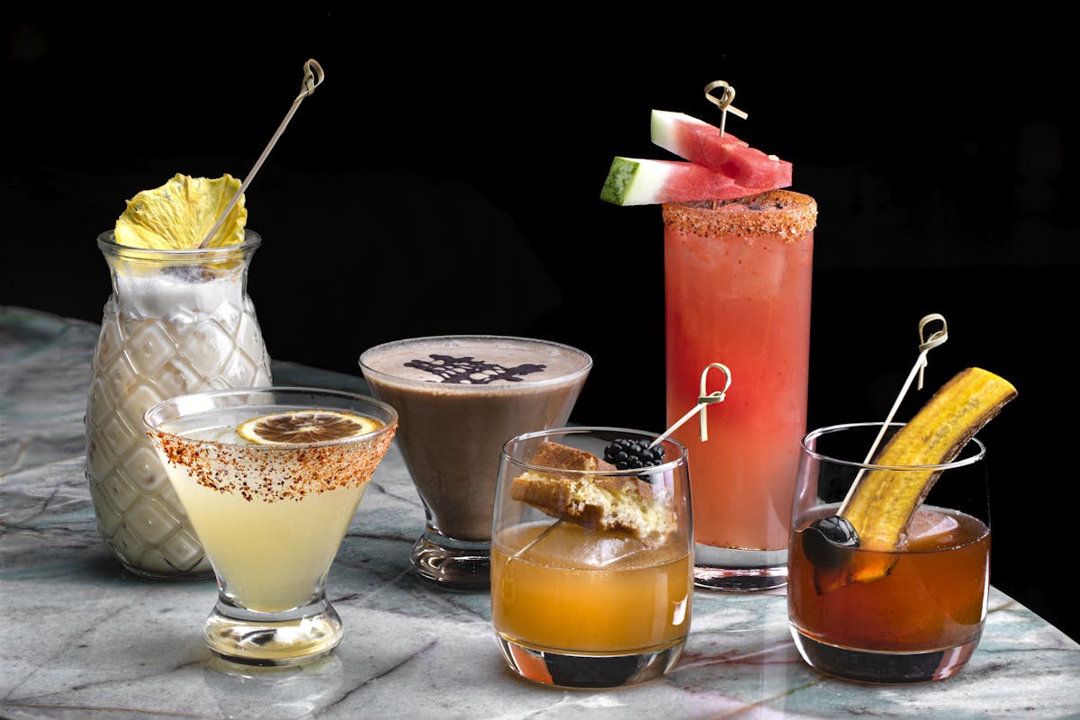 A variety of signature cocktails