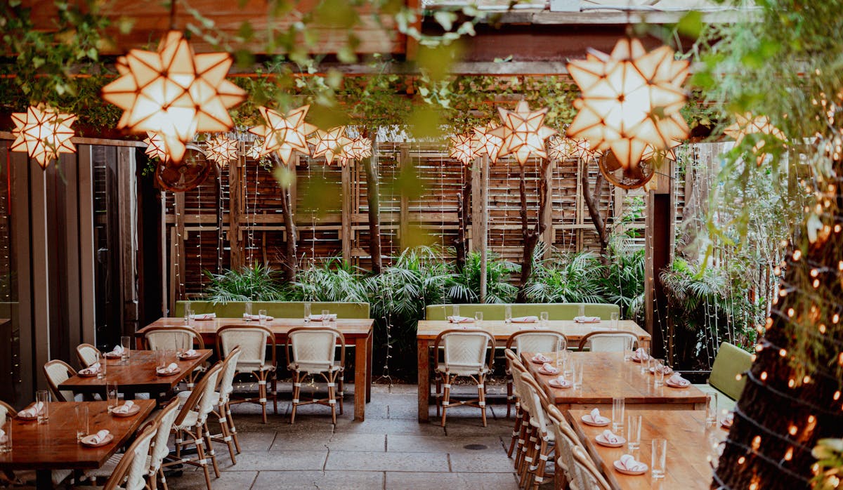Outdoor Garden Patio at Sugarcane Miami.