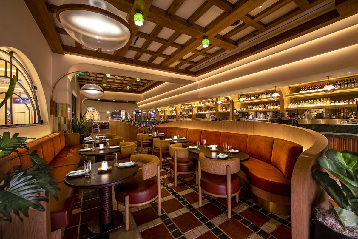 the lounge area at Sugarcane Las Vegas