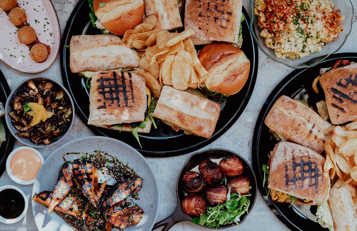 a close up of food on a table