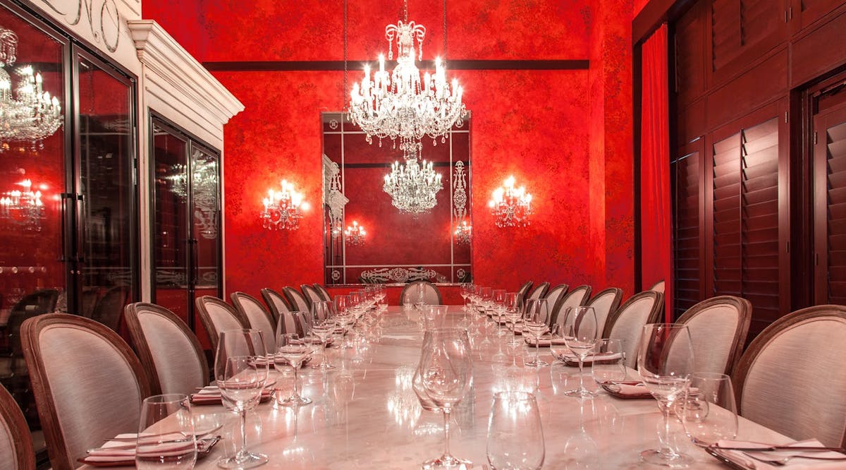 the private dining room at Sugarcane Miami
