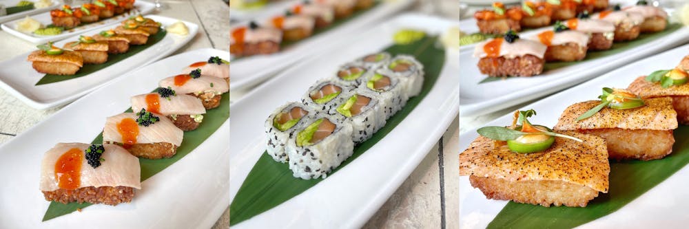 assorted sushi dishes available at sugarcane miami