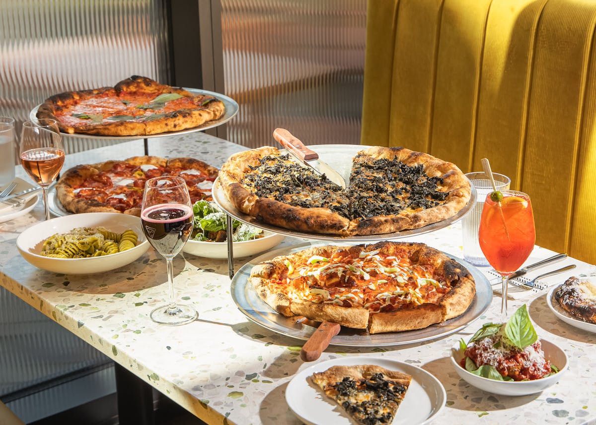 a table topped with different types of food on a plate