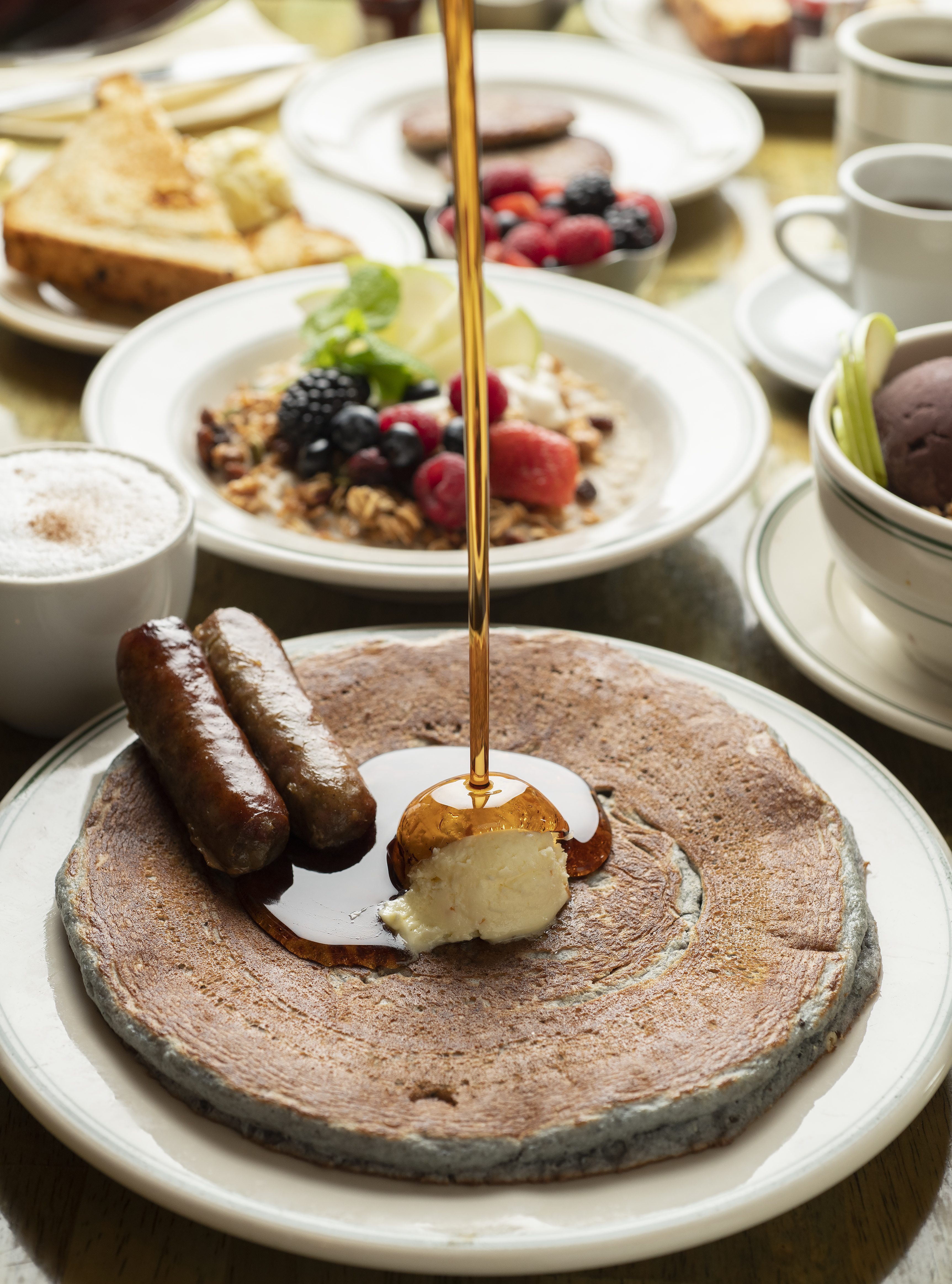 Blue Corn Piñon Pancakes