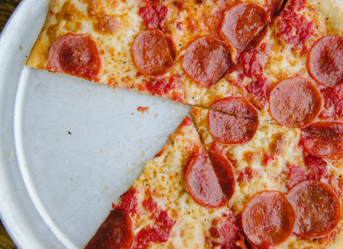 close up of pizza