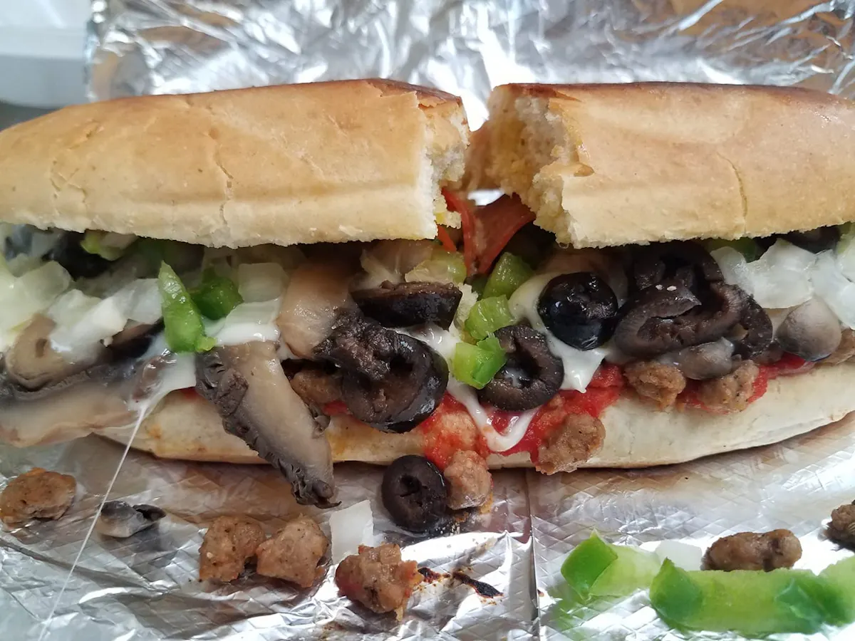 a sandwich cut in half
