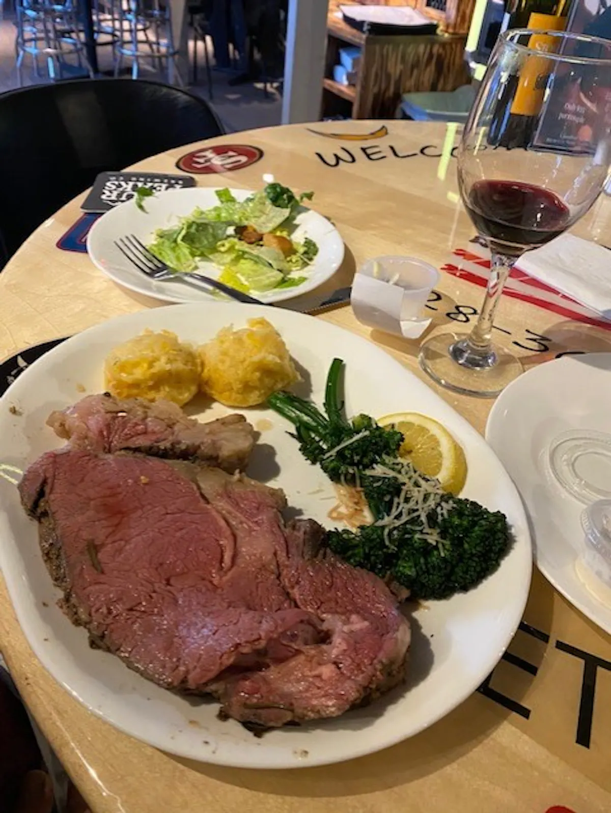 a plate of food on a table