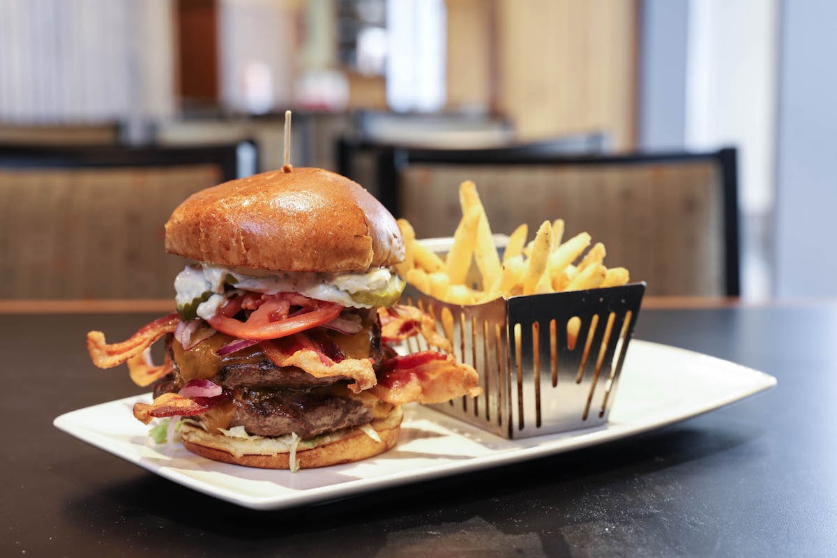 a close up of a sandwich on a plate on a table