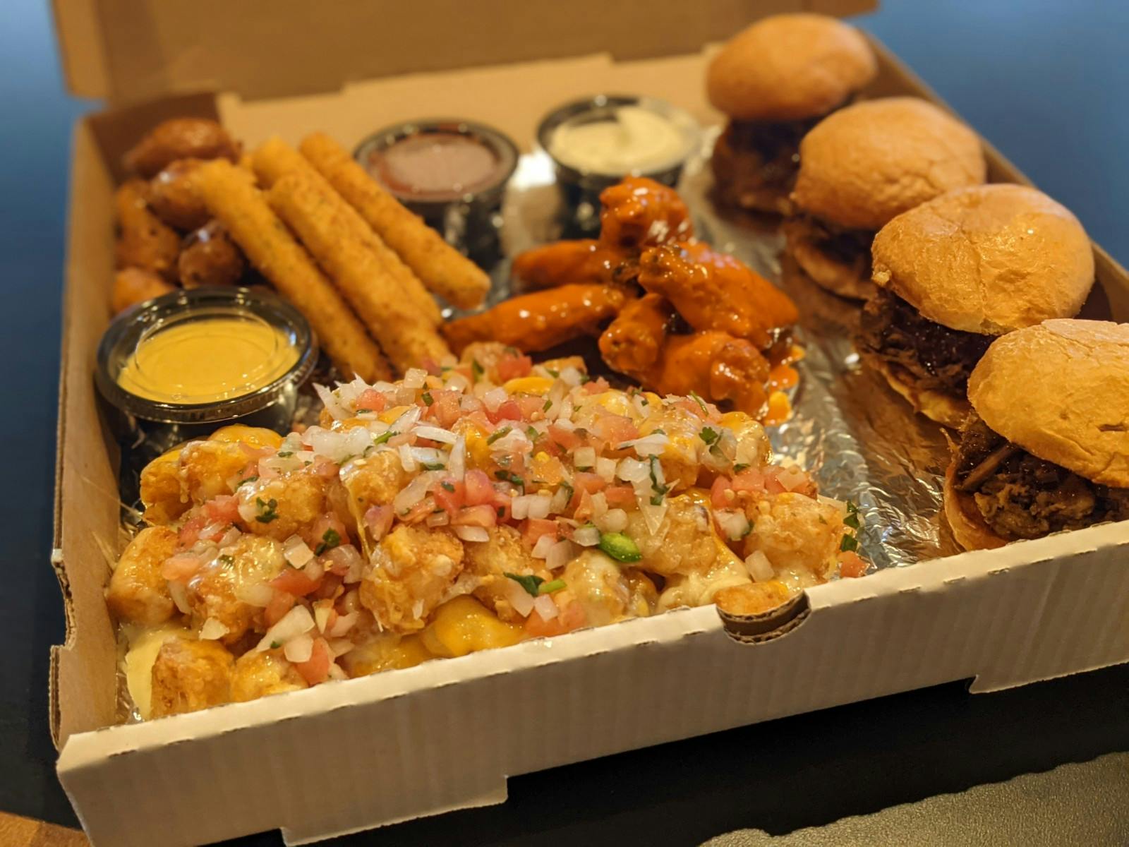 a box filled with different types of food