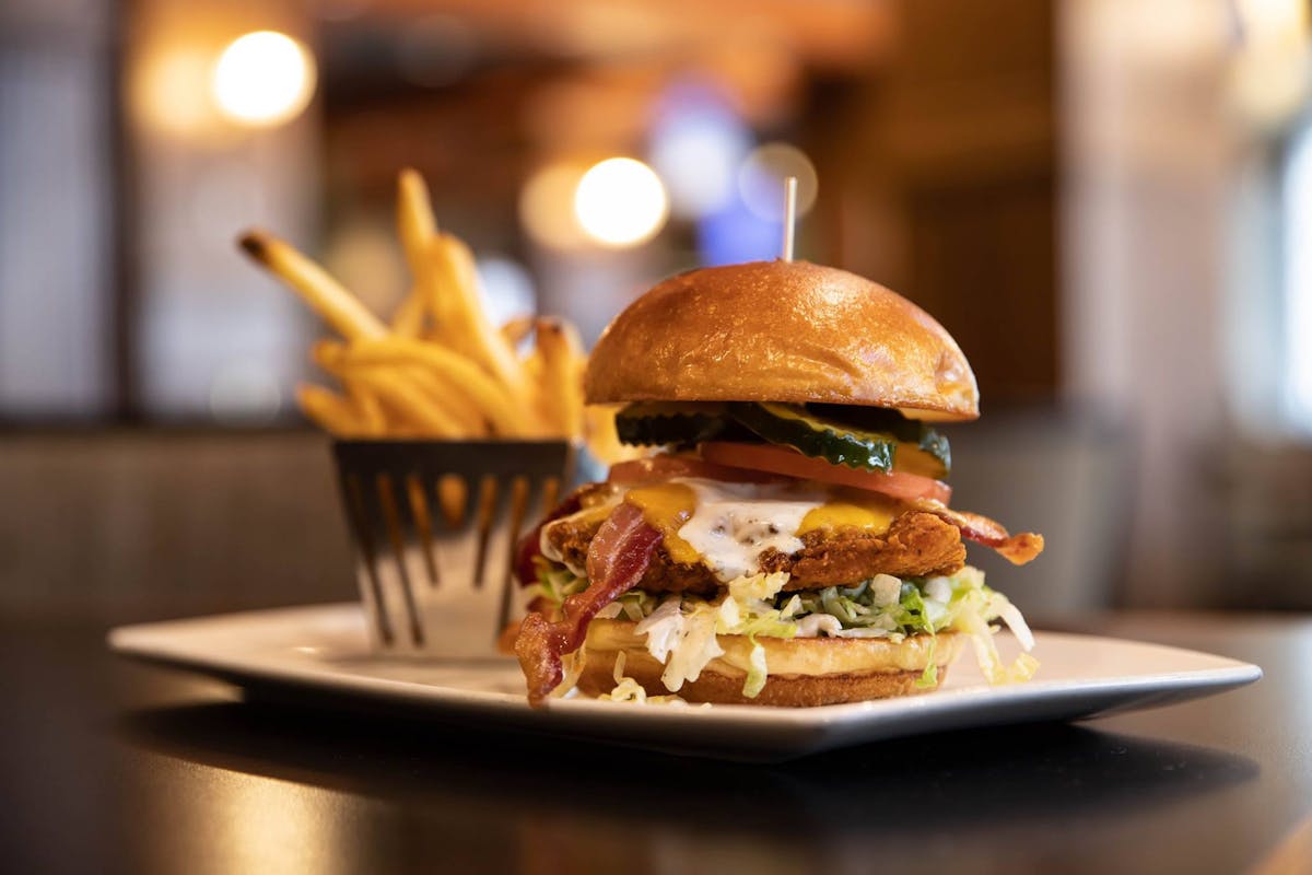 a close up of a sandwich on a plate on a table