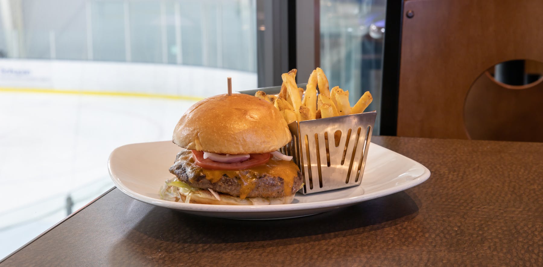 a sandwich on a plate on a table
