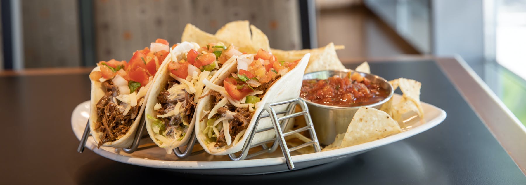 a tray of food on a plate