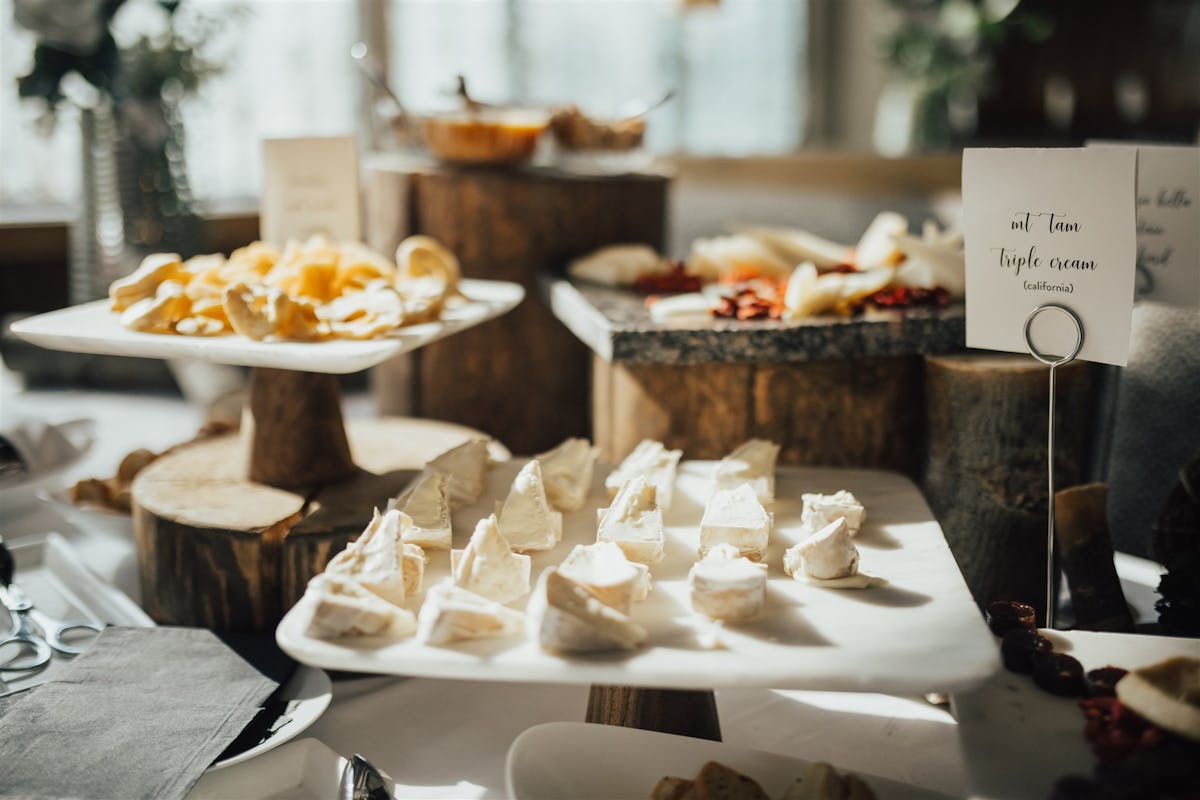 Larkspur Vail Winter Wedding Venue Colorado Cheese Display