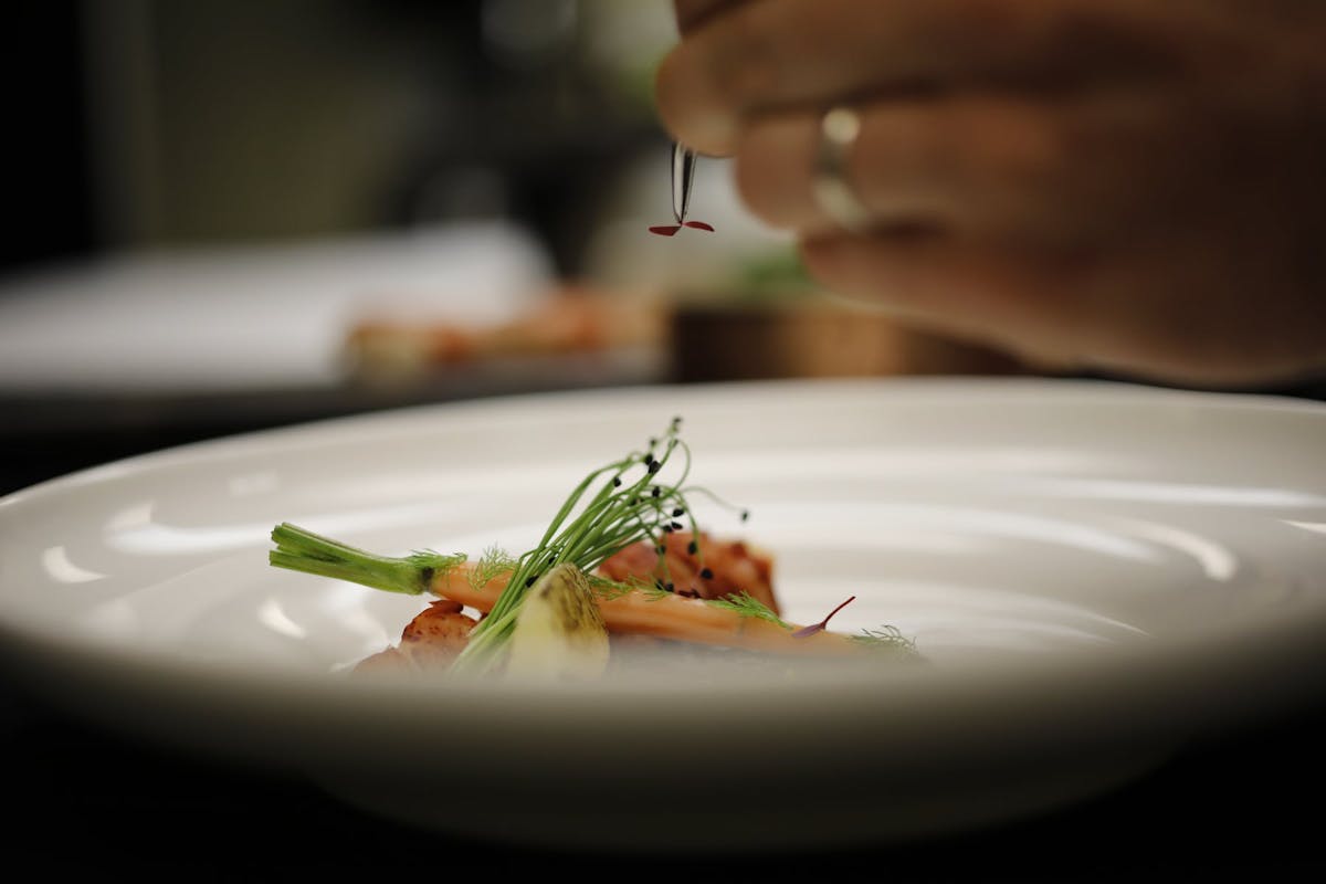 a close up of a plate of food with broccoli