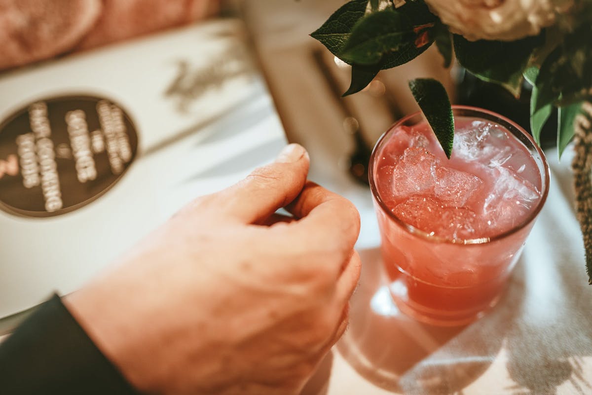 a person holding a cup