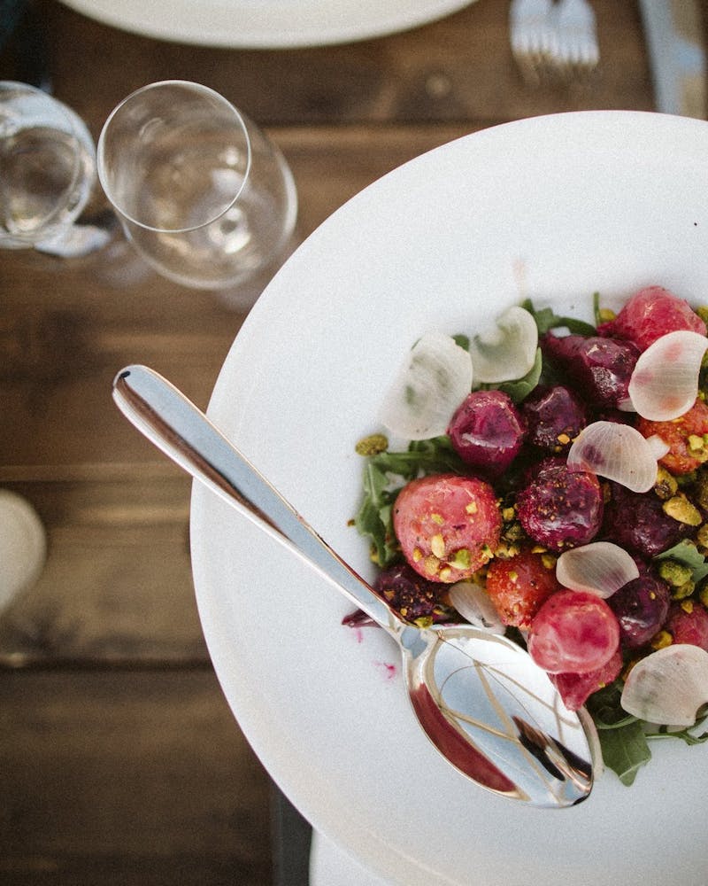 a plate of food on a table