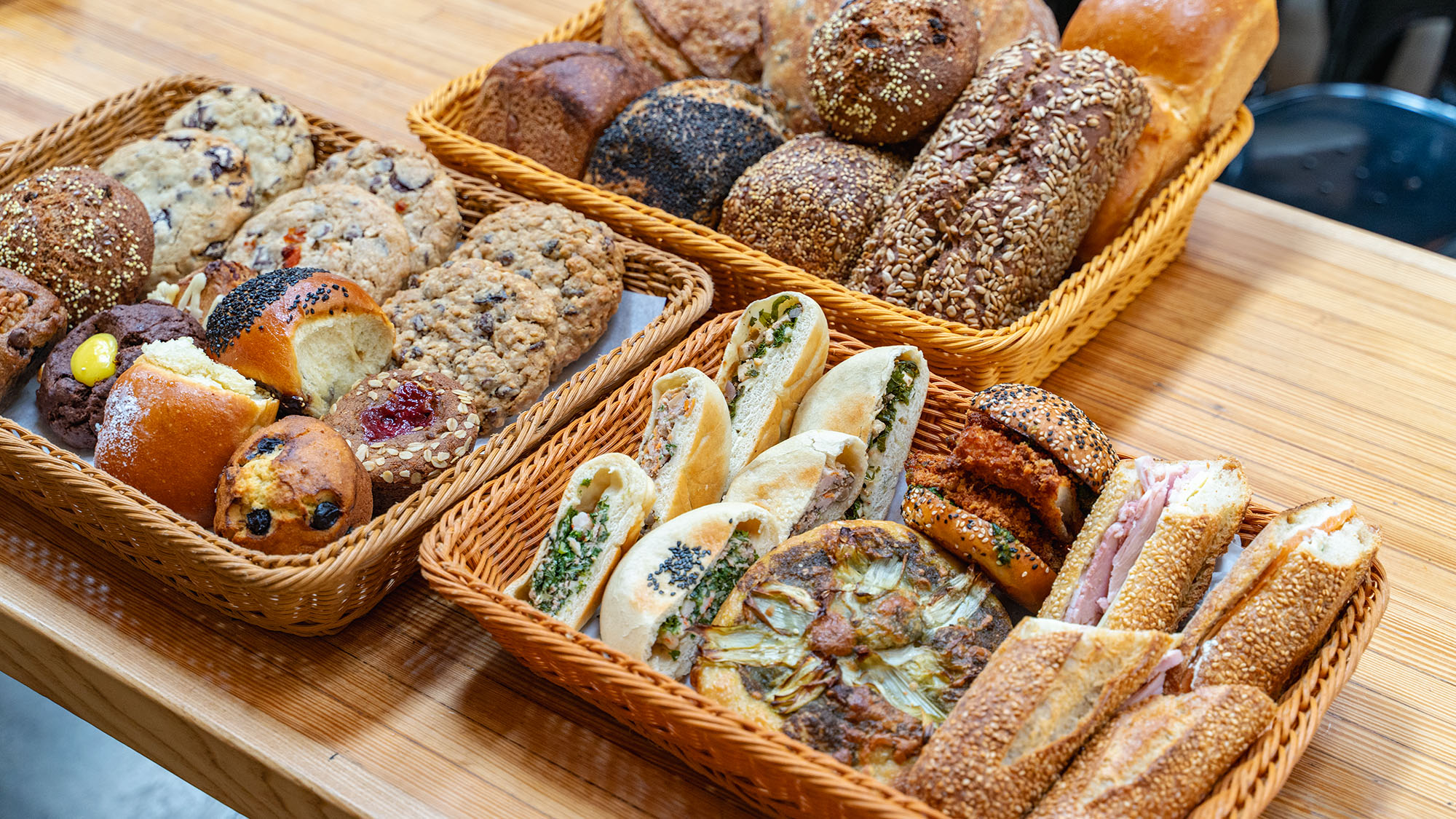 freshly baked sandwiches and cookies