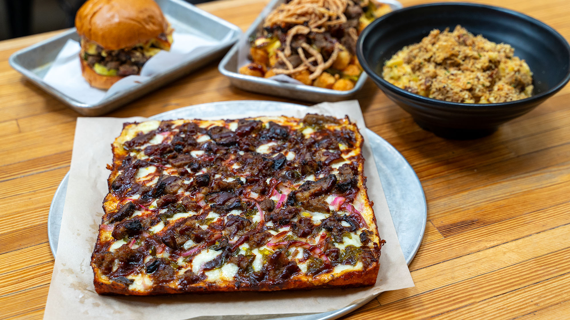 a pizza on a plate