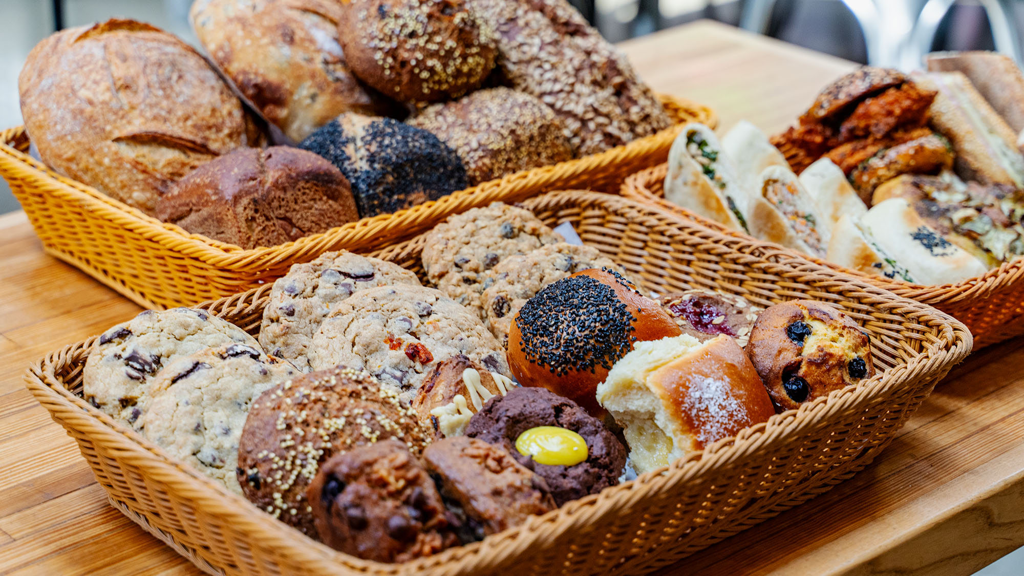 an assortment of baked goods
