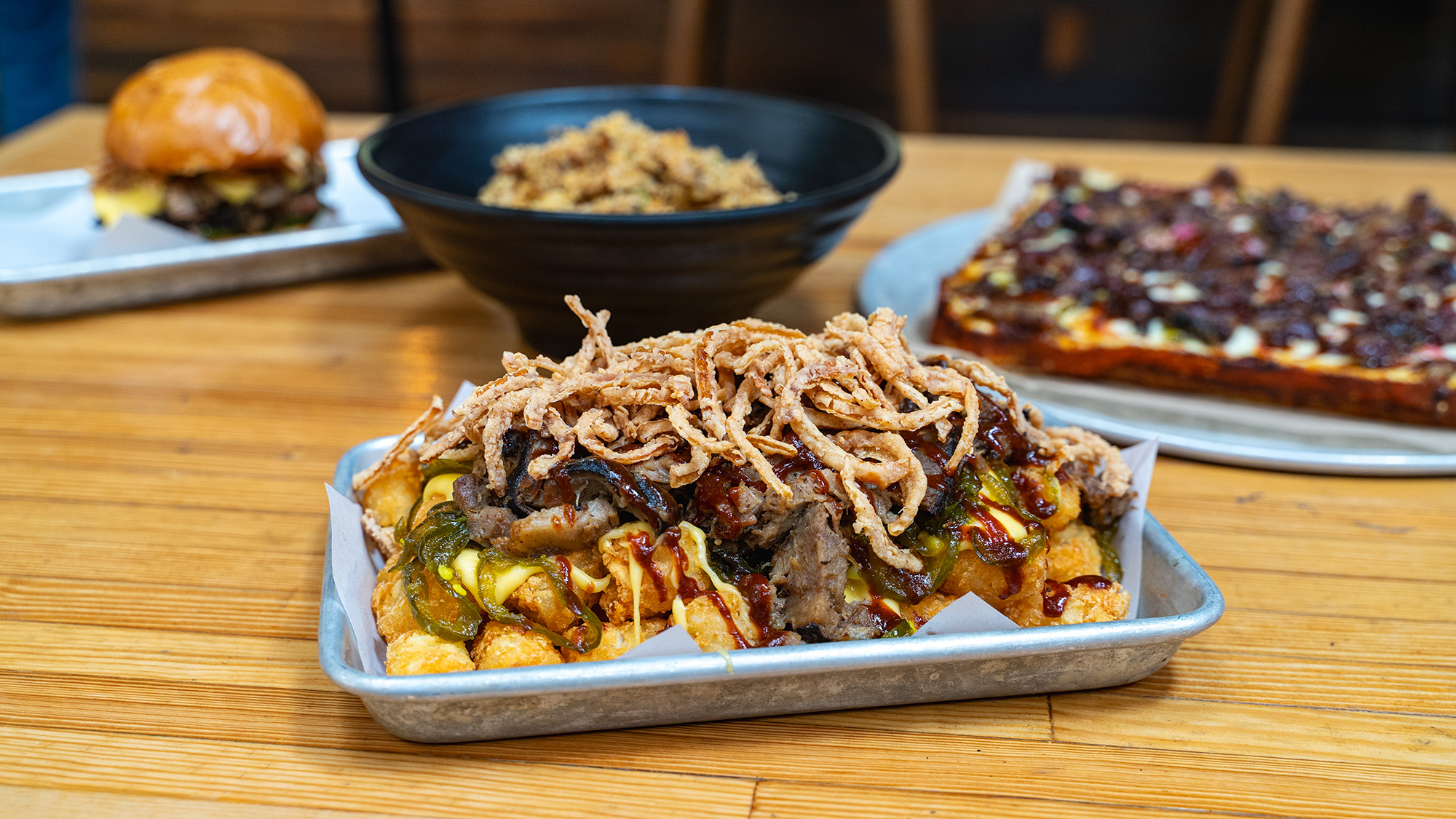 a tray of food on a table