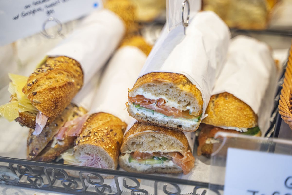 a sandwich sitting on top of a table