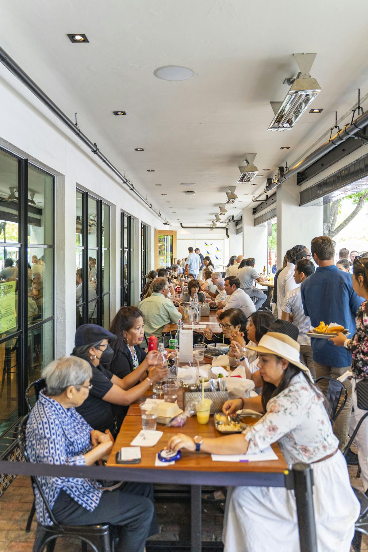 a group of people sitting at a table