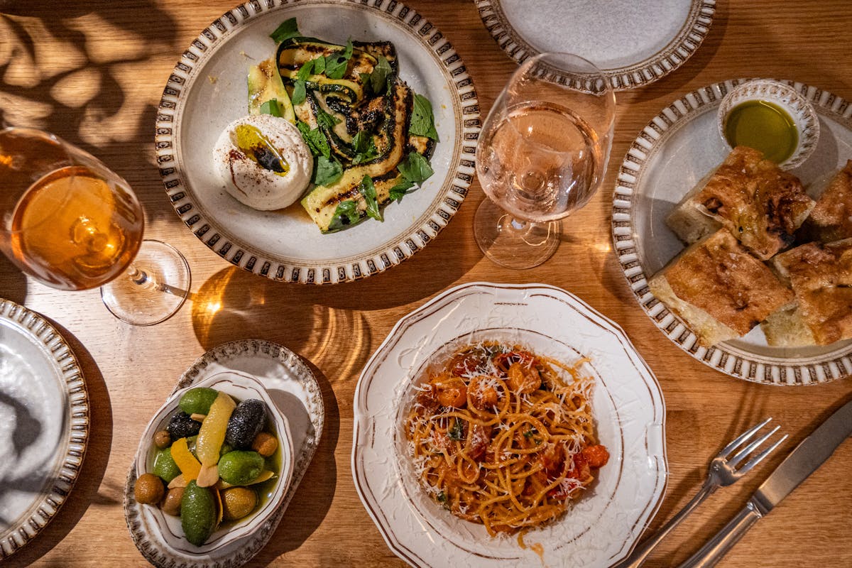 a plate of food on a table