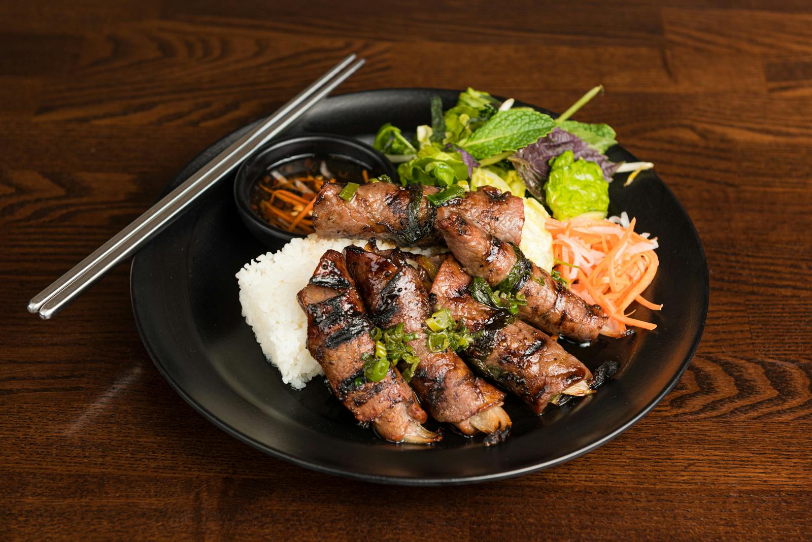 a plate of food on a table
