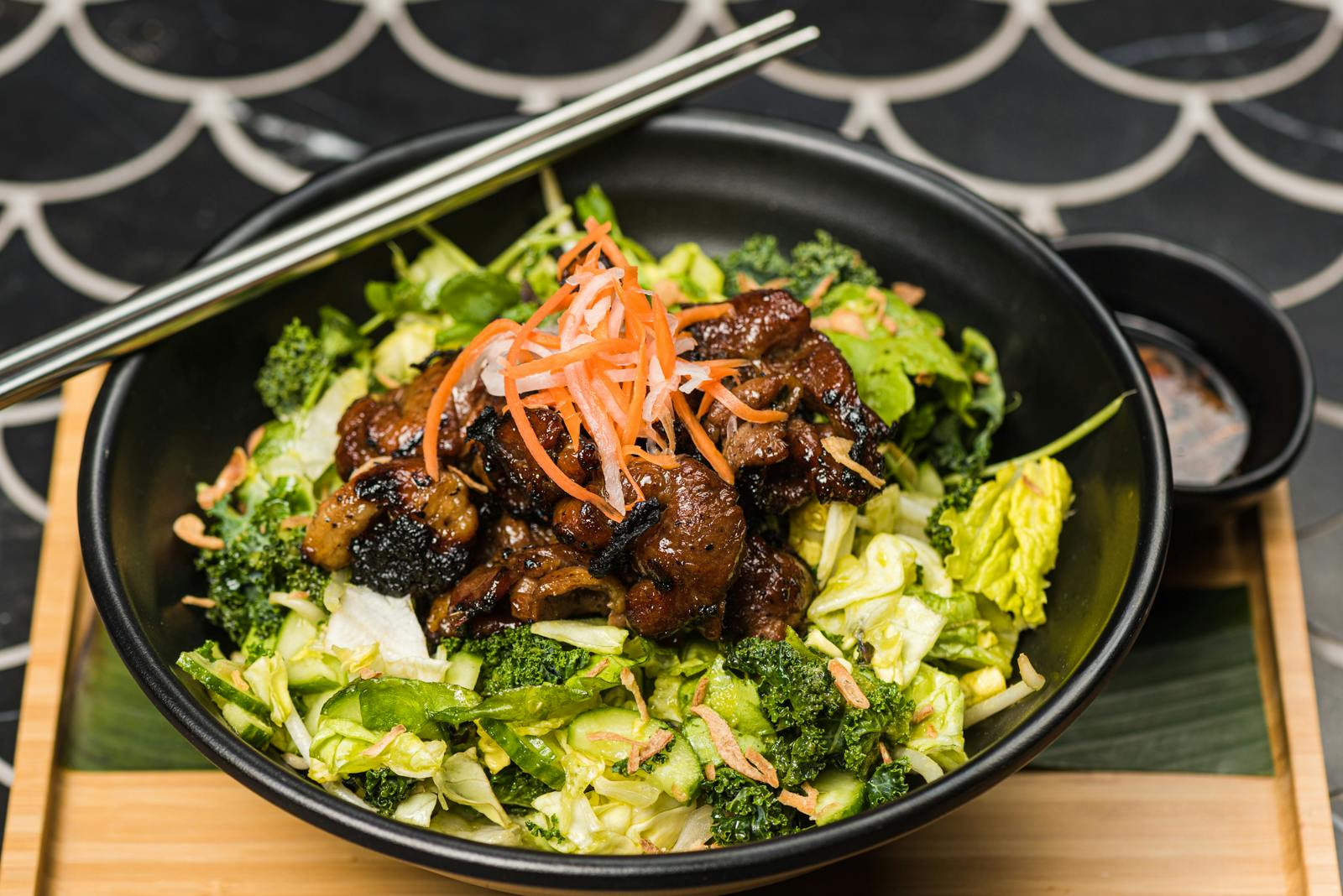 a plate of food with broccoli