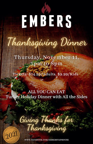 Thanksgiving Dinner 2021 Embers Tap House American Restaurant in