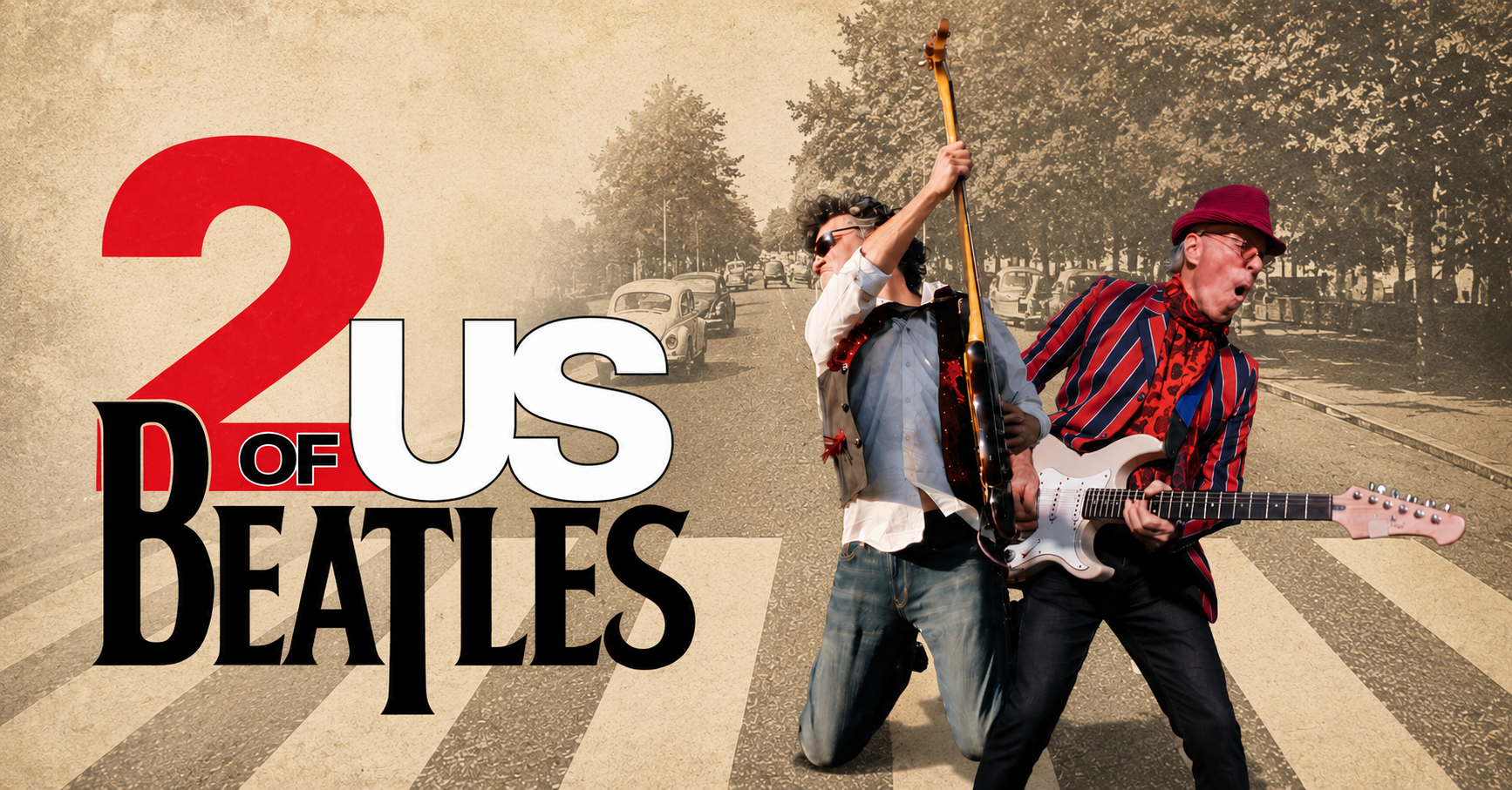 a group of men playing guitars on a street