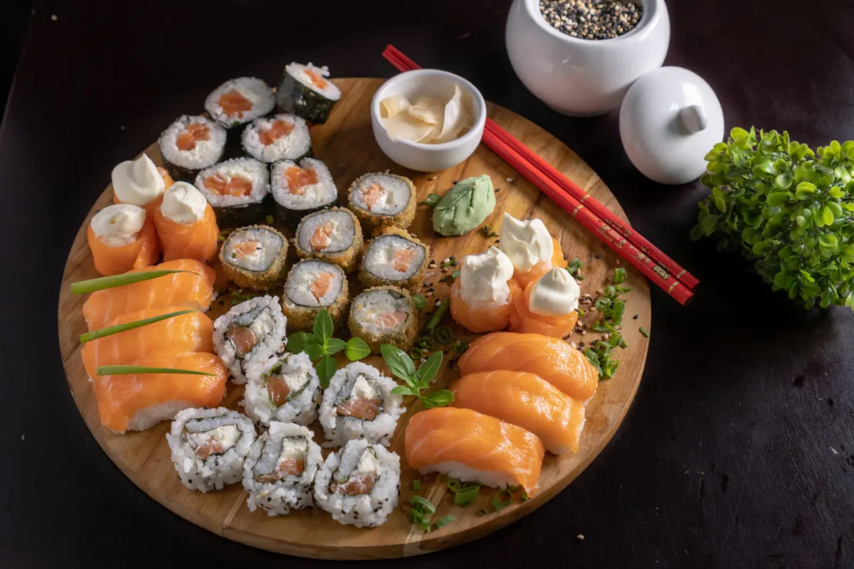 a tray of food on a table