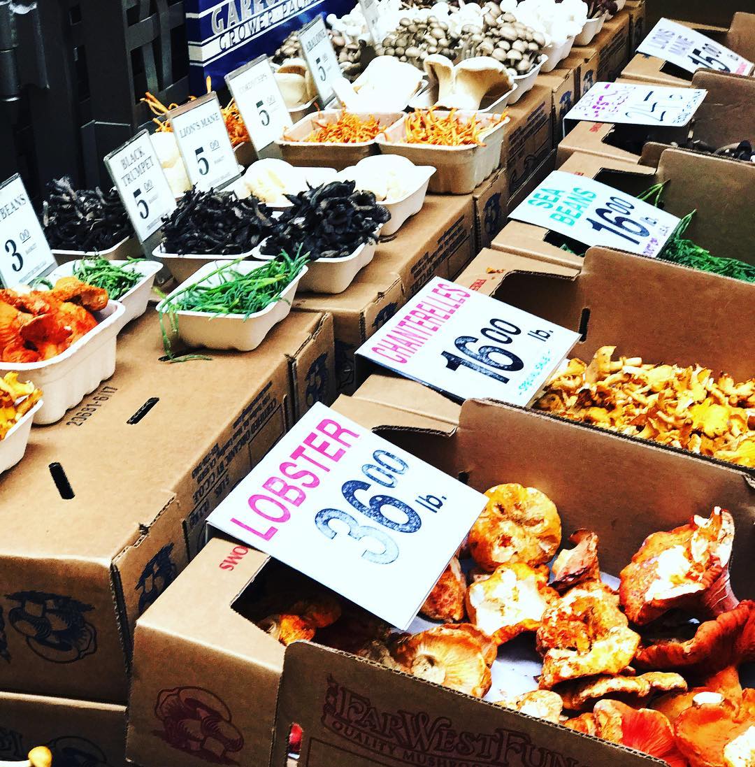 a group of boxes with food in them