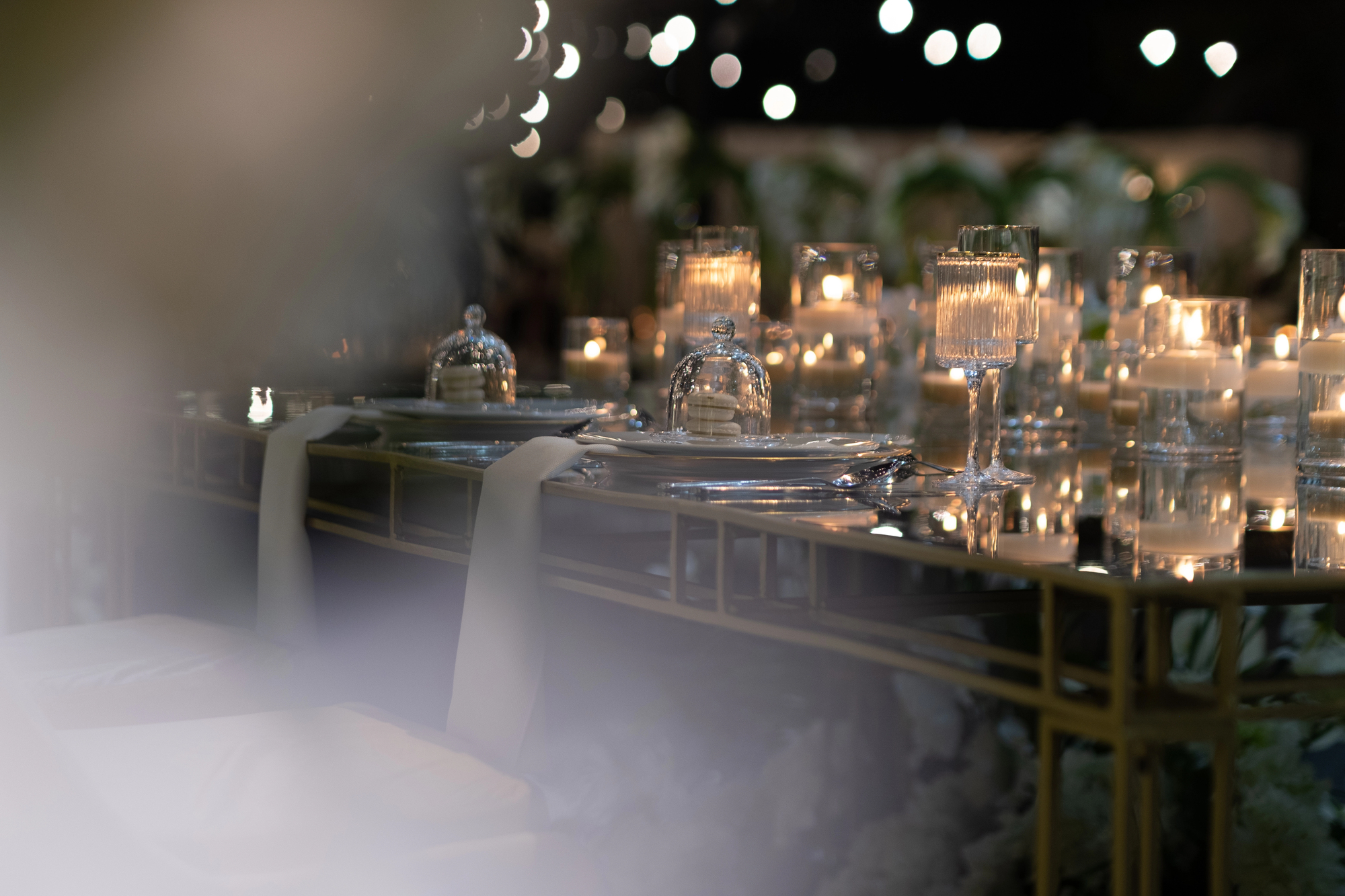 a table with candles on it