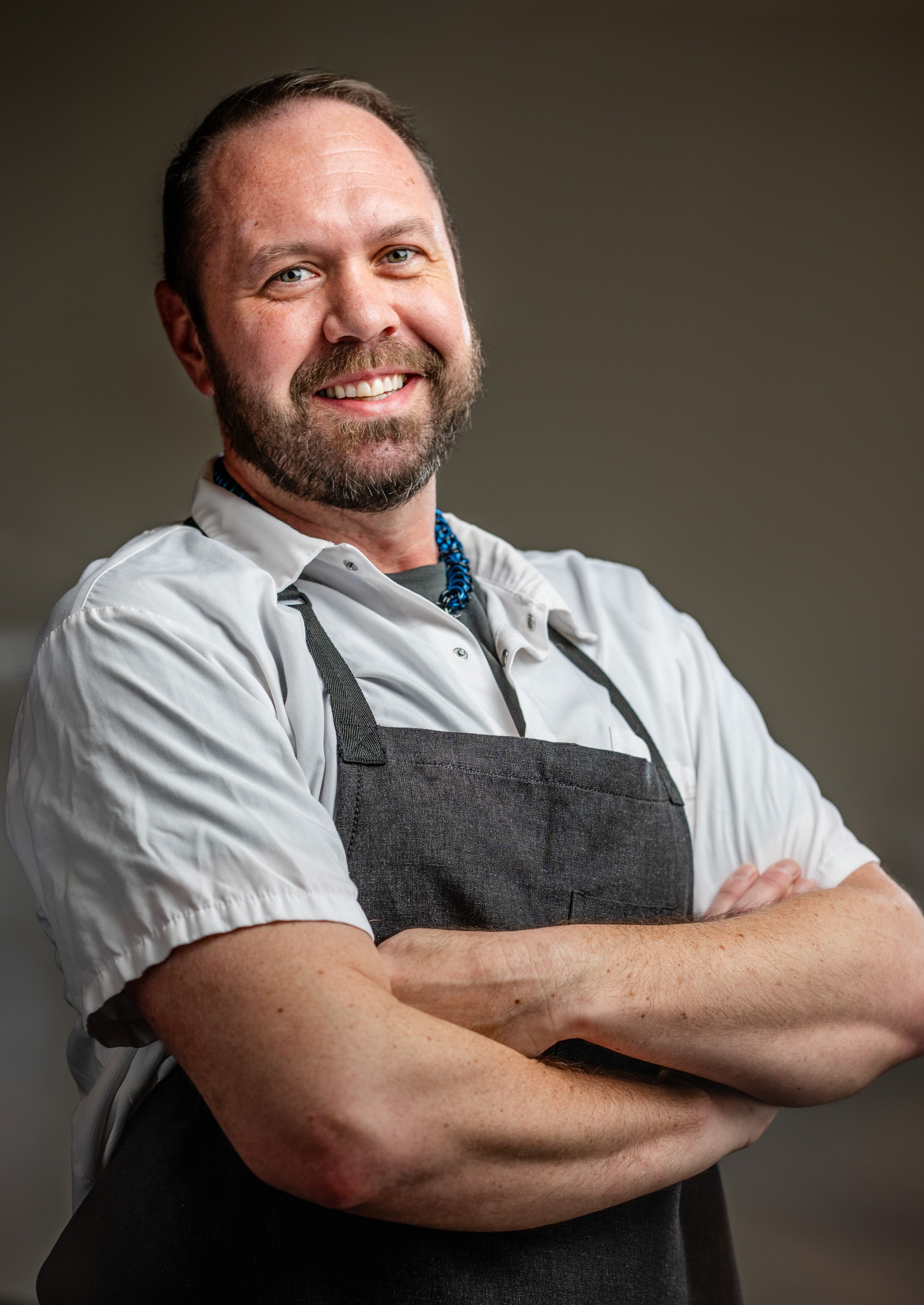 a man wearing an apron
