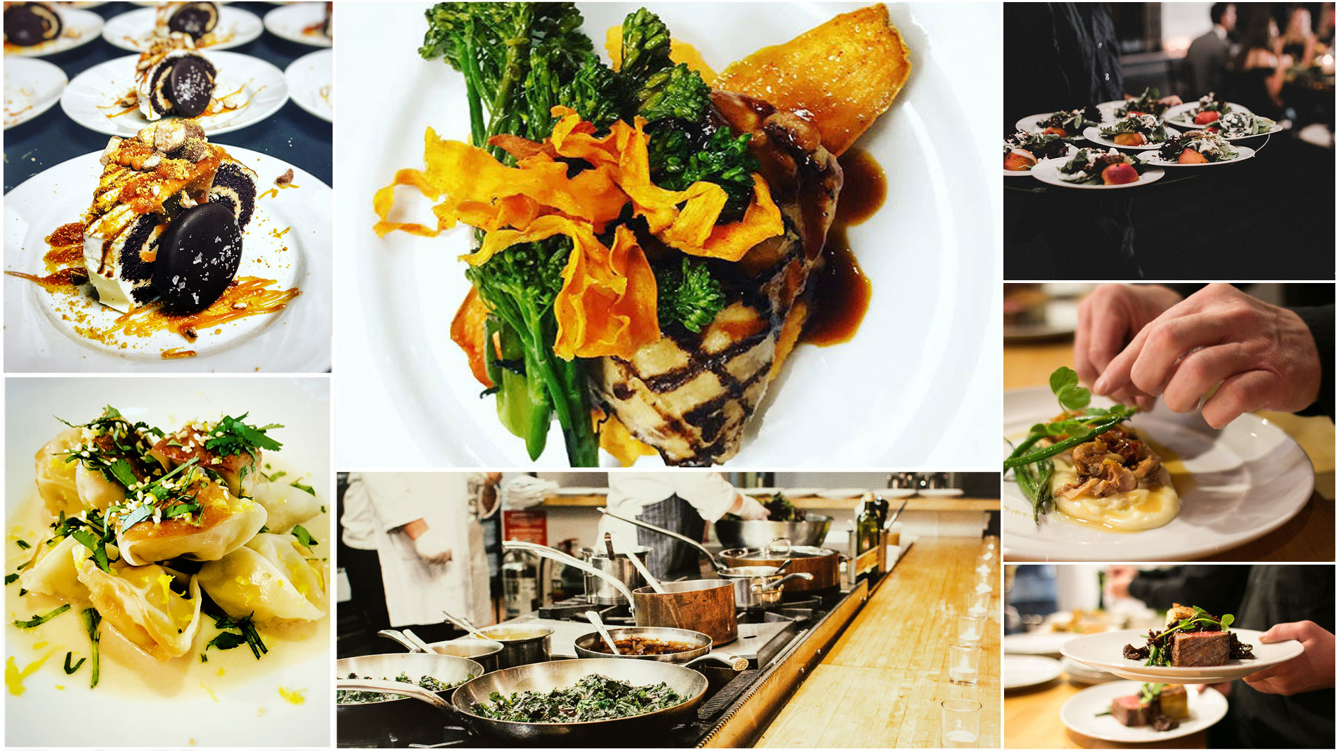 a collage of food on a plate