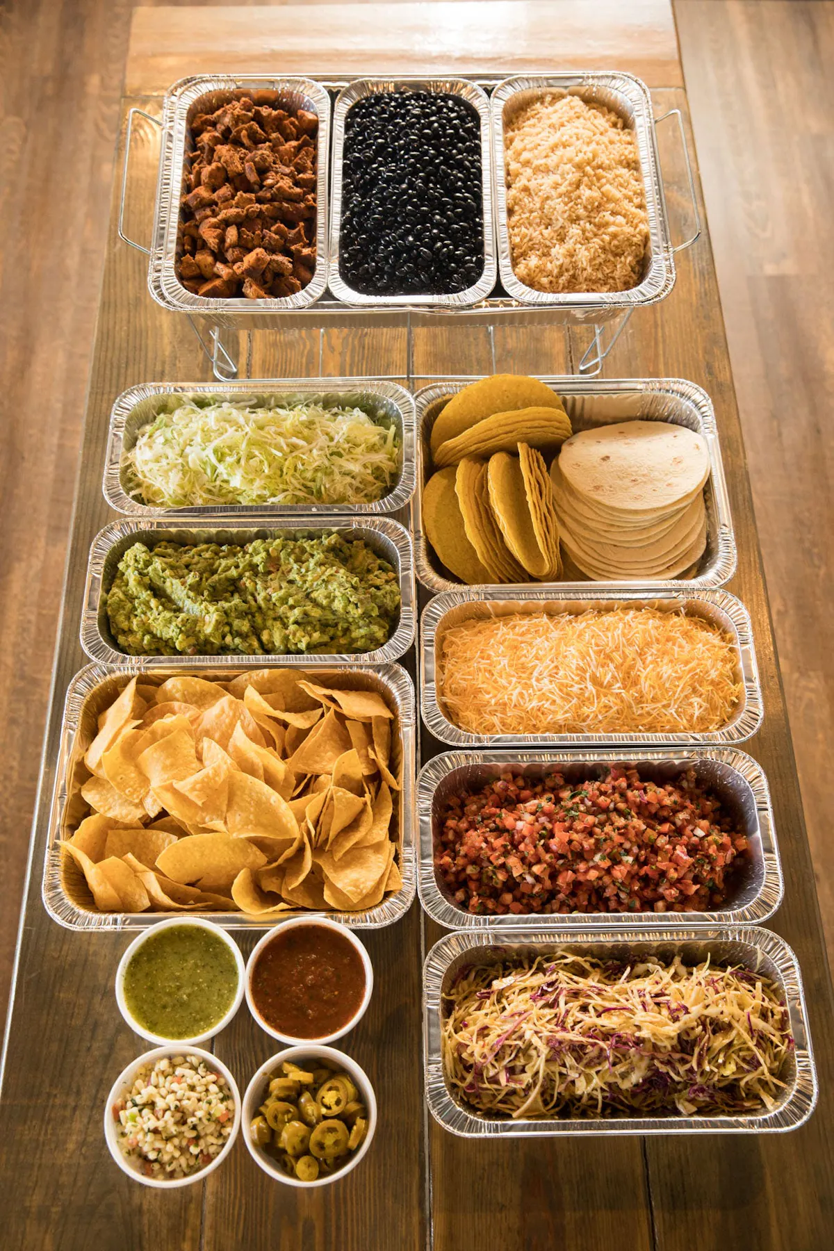 a box filled with different types of food on a table