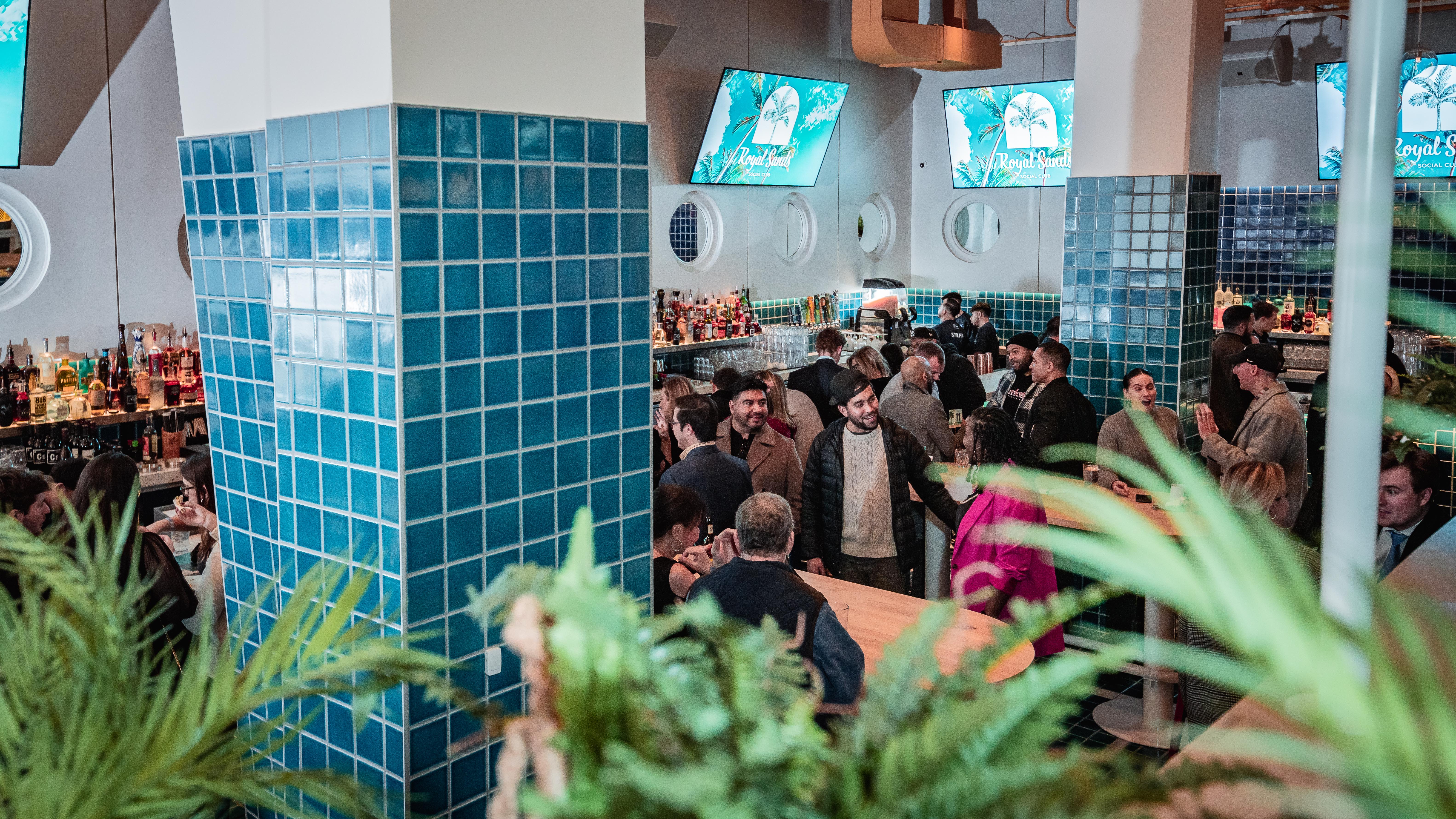 a group of people in a room