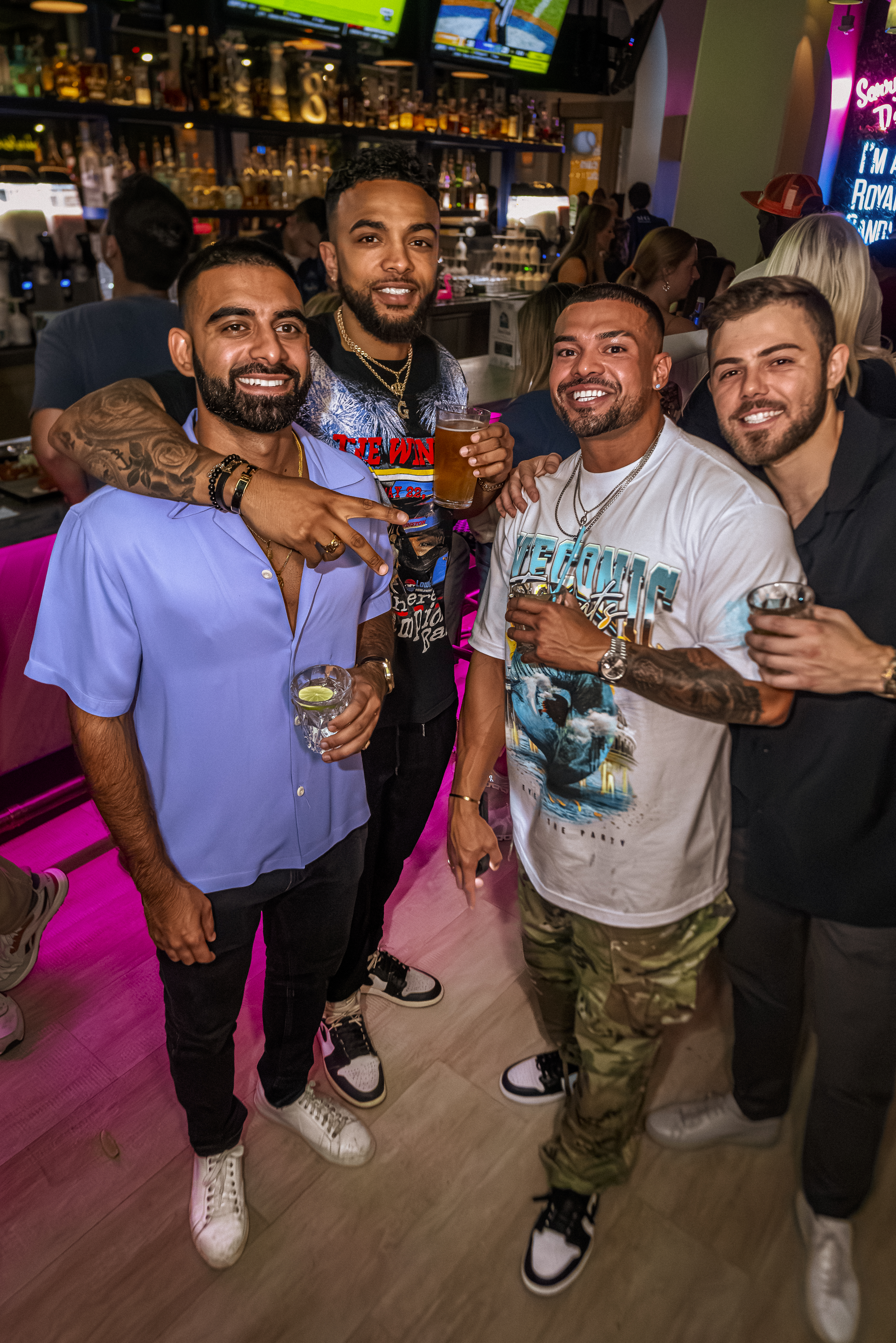 a group of people posing for the camera