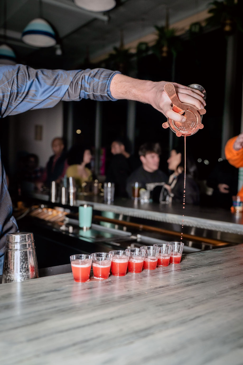 a man doing a trick on a counter