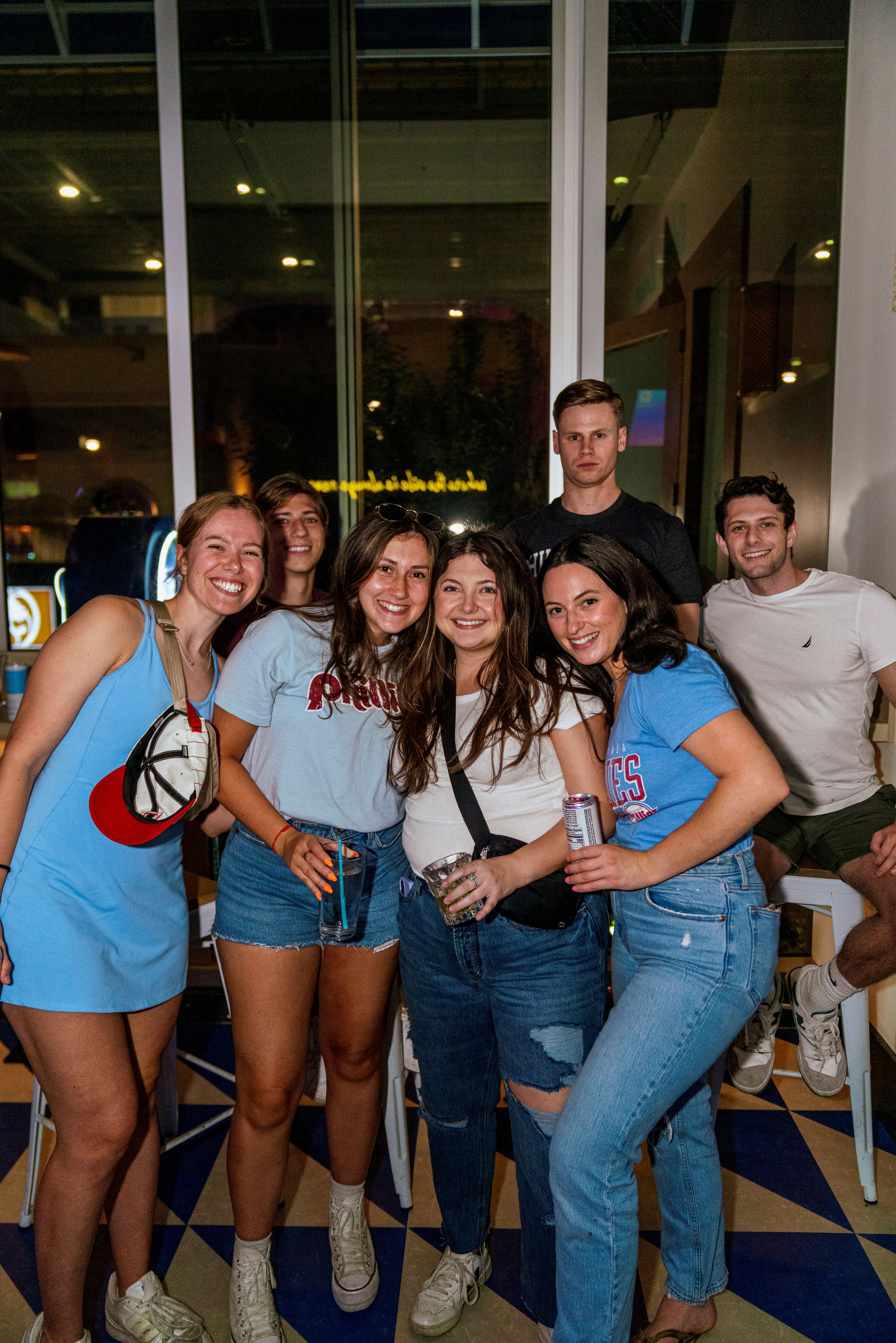 a group of people posing for the camera